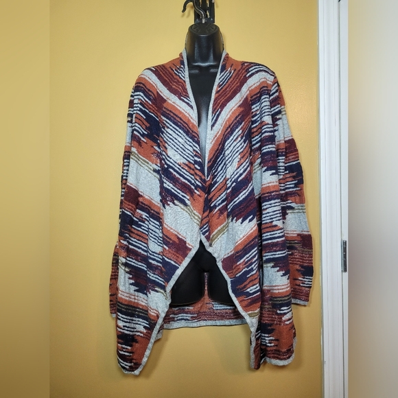 Lucky Brand Southwestern Multicolor Open Front Cardigan sz L - Picture 1 of 7